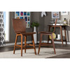 Baxton Studio Elsa Mid-century Modern Dark Walnut Bent Wood Counter Stool, PK2 121-6621